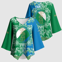 Personalized Italy Abruzzo Kimono Sleeve Blouse Baroque Motif