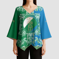 Personalized Italy Abruzzo Kimono Sleeve Blouse Baroque Motif