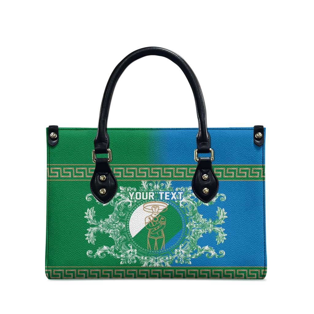 Personalized Italy Abruzzo Leather Bag Baroque Motif