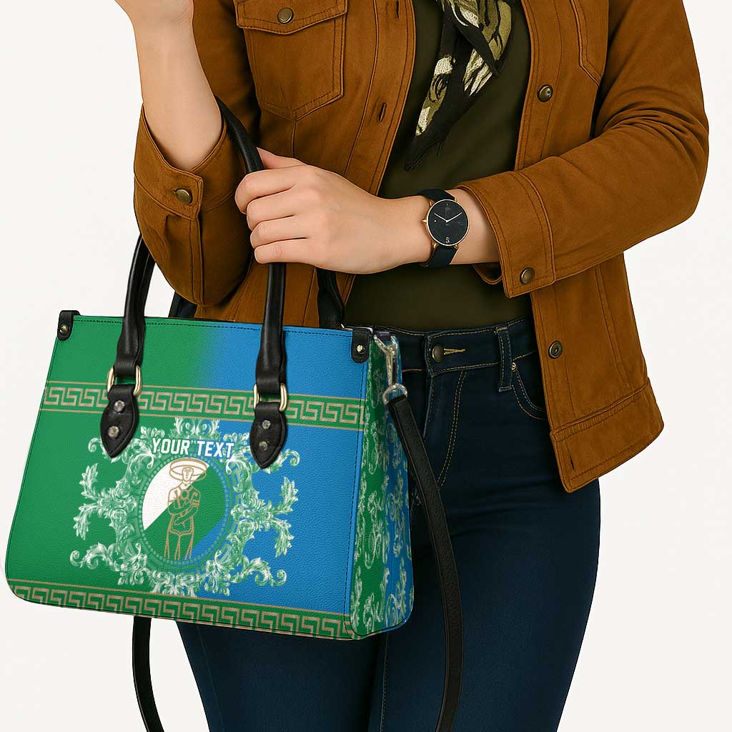 Personalized Italy Abruzzo Leather Bag Baroque Motif