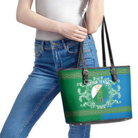 Personalized Italy Abruzzo Leather Tote Bag Baroque Motif
