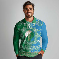 Personalized Italy Abruzzo Long Sleeve Polo Shirt Baroque Motif