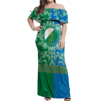 Personalized Italy Abruzzo Off Shoulder Maxi Dress Baroque Motif