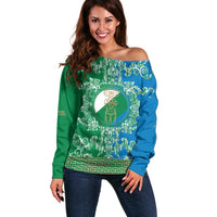 Personalized Italy Abruzzo Off Shoulder Sweater Baroque Motif
