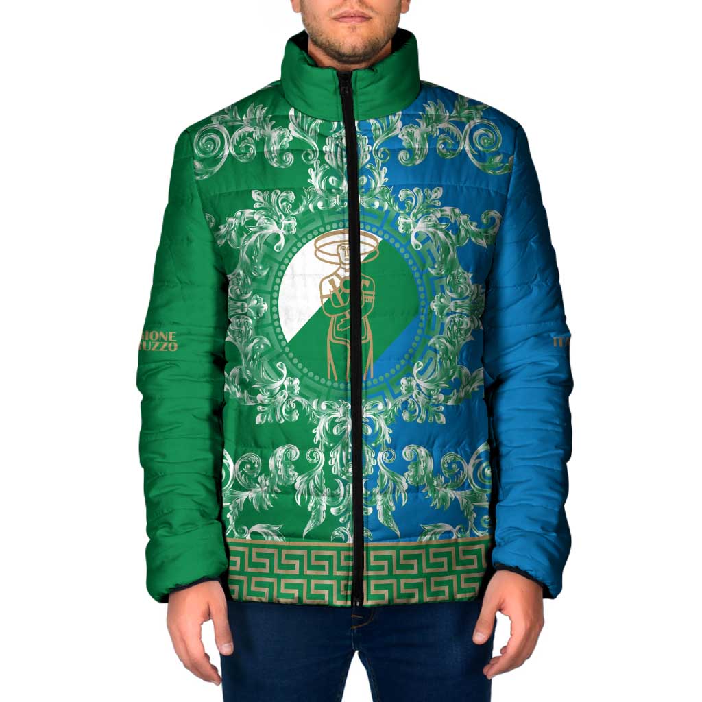 Personalized Italy Abruzzo Padded Jacket Baroque Motif