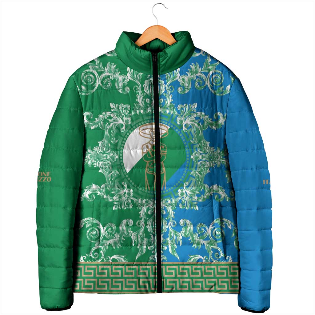 Personalized Italy Abruzzo Padded Jacket Baroque Motif