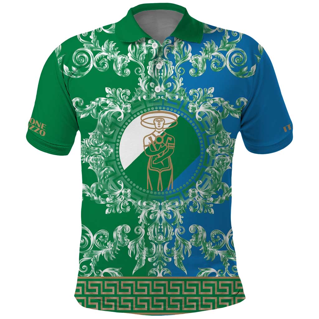 Personalized Italy Abruzzo Polo Shirt Baroque Motif