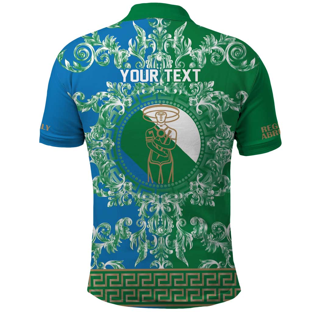 Personalized Italy Abruzzo Polo Shirt Baroque Motif