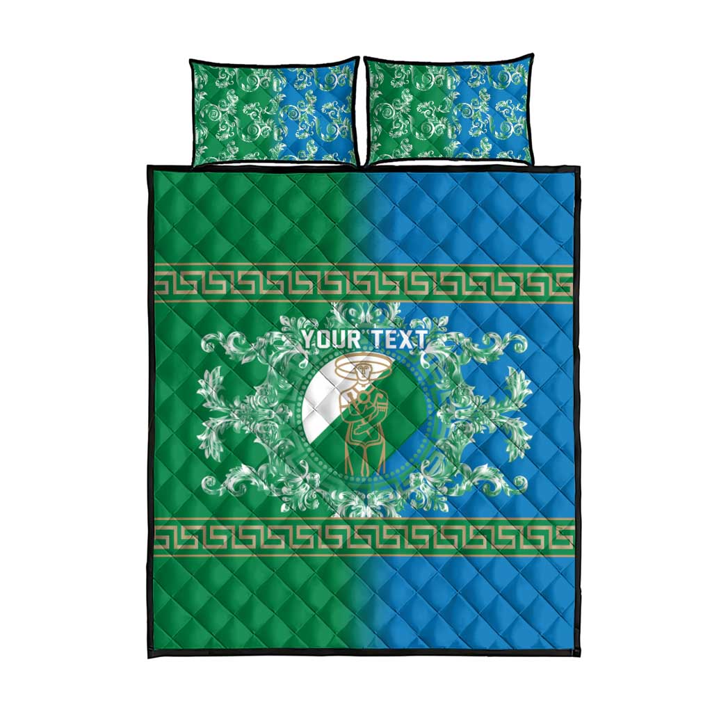 Personalized Italy Abruzzo Quilt Bed Set Baroque Motif