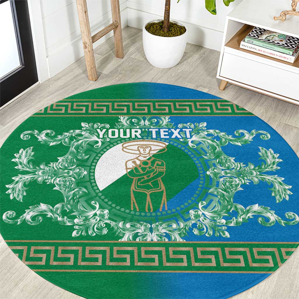 Personalized Italy Abruzzo Round Carpet Baroque Motif