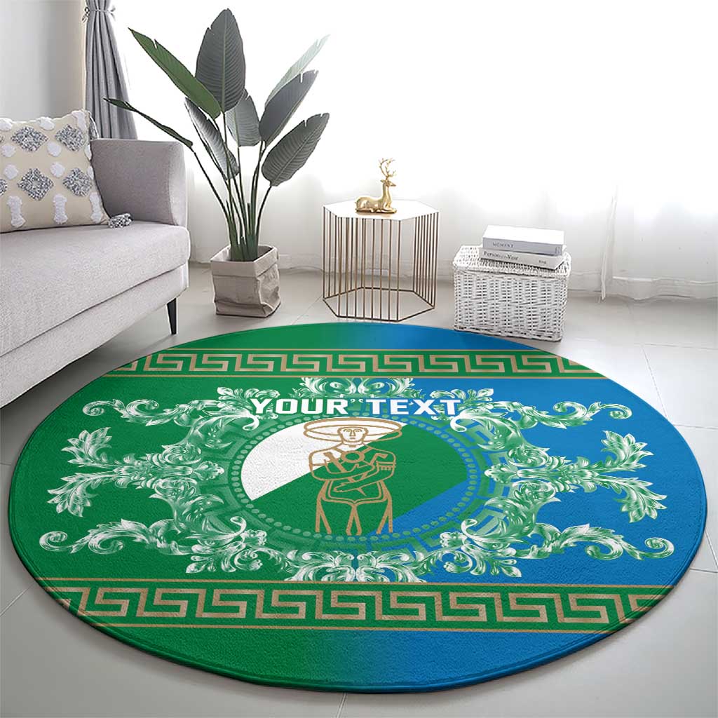 Personalized Italy Abruzzo Round Carpet Baroque Motif