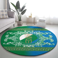 Personalized Italy Abruzzo Round Carpet Baroque Motif