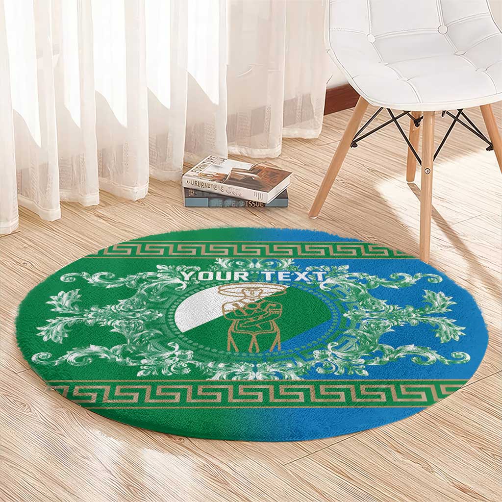 Personalized Italy Abruzzo Round Carpet Baroque Motif
