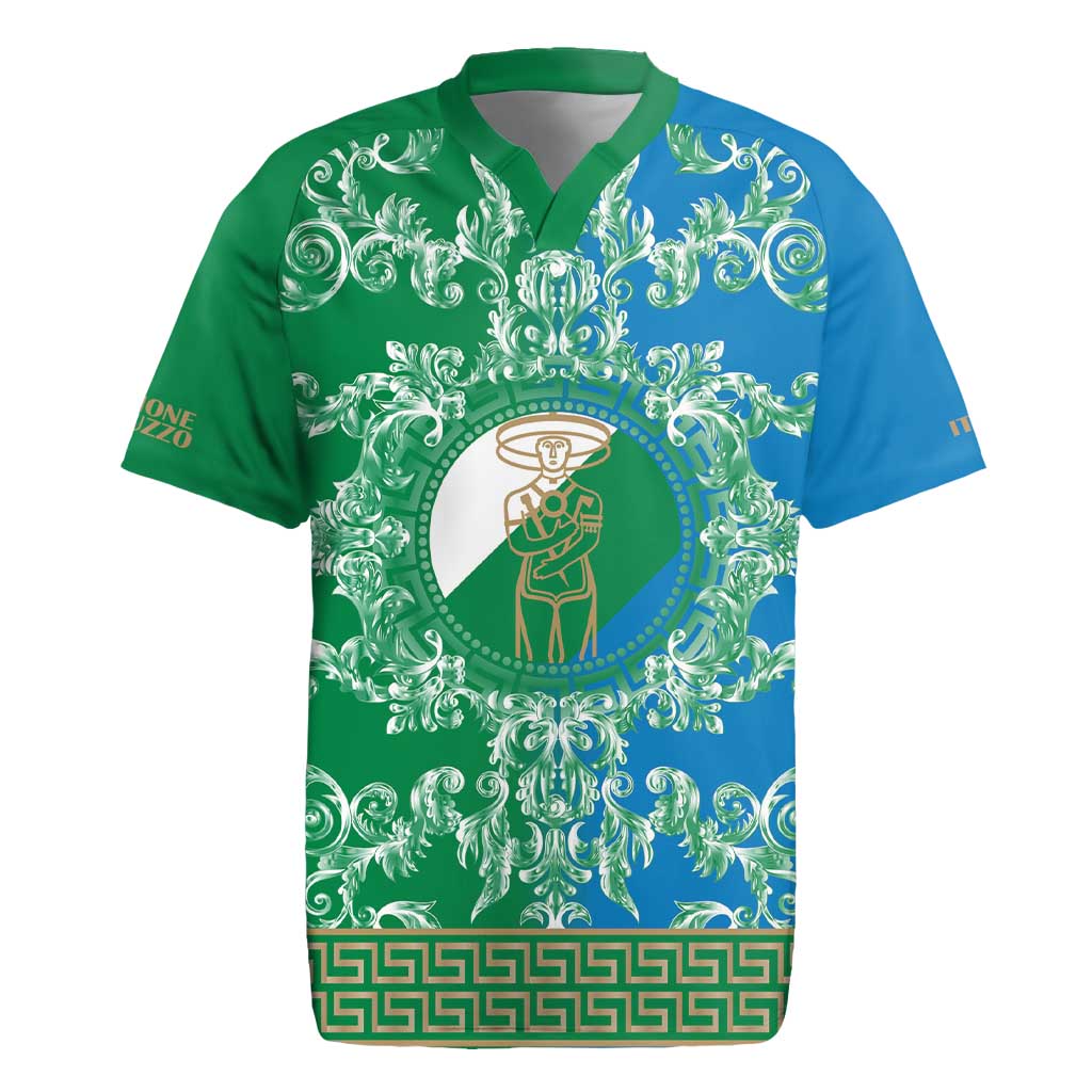 Personalized Italy Abruzzo Rugby Jersey Baroque Motif