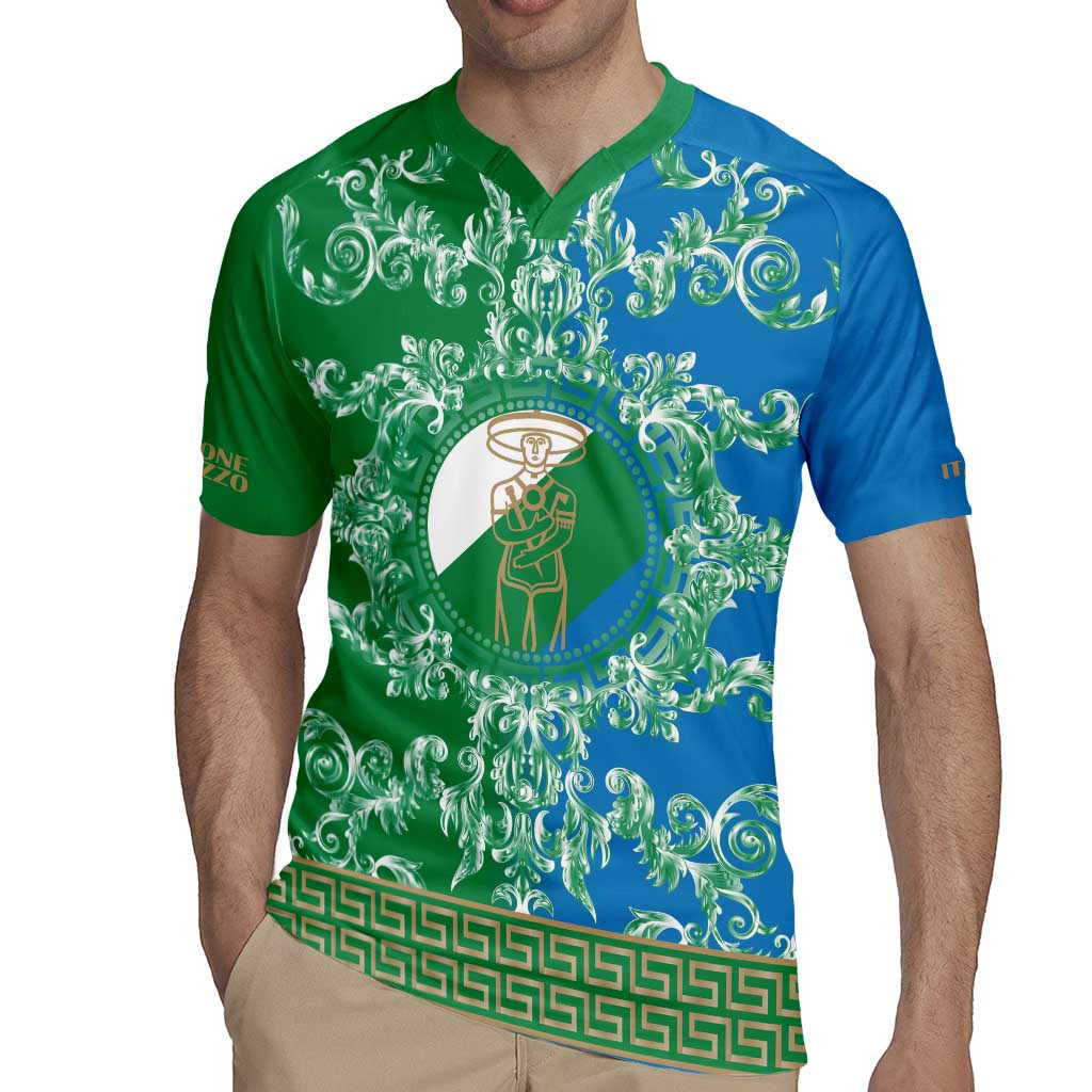 Personalized Italy Abruzzo Rugby Jersey Baroque Motif
