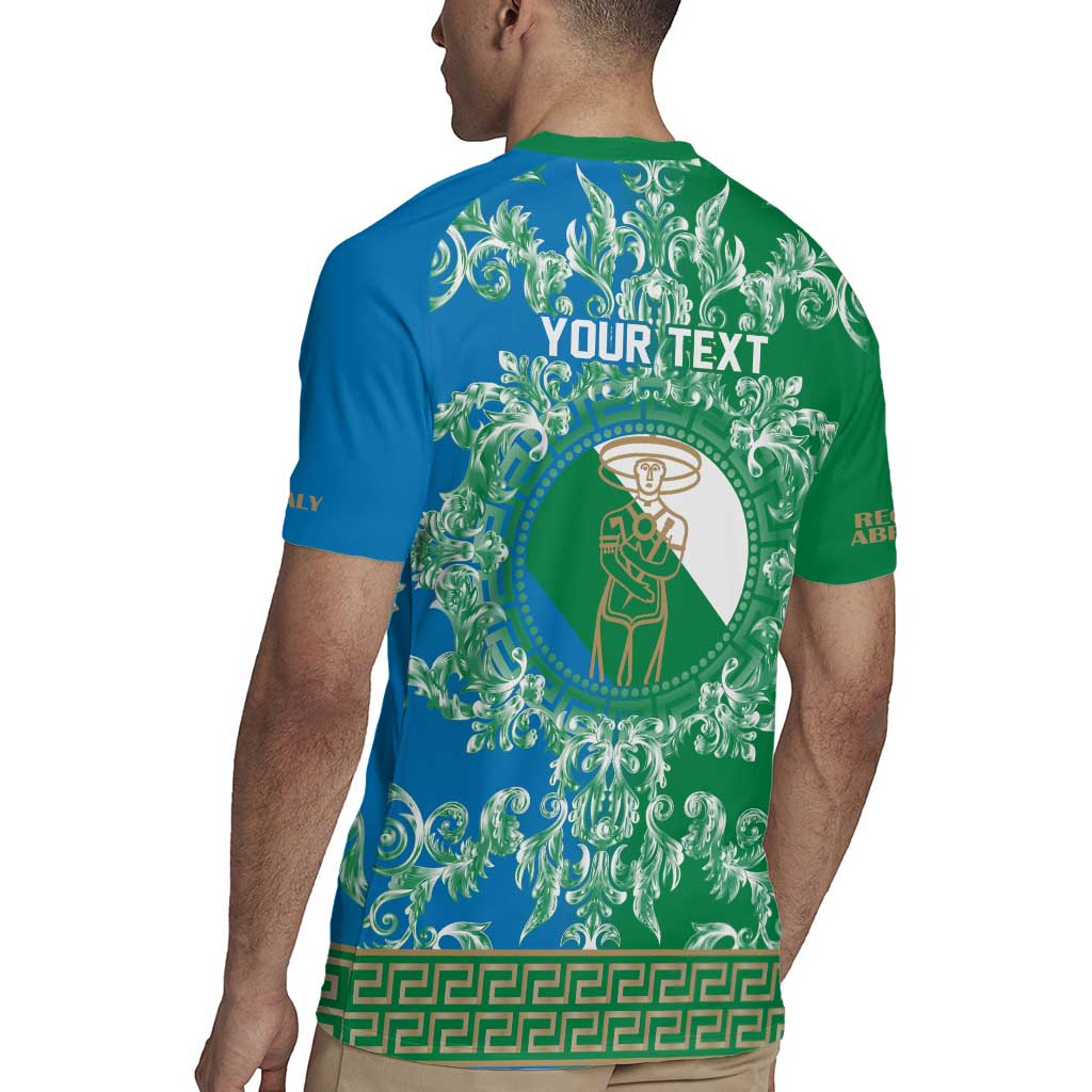 Personalized Italy Abruzzo Rugby Jersey Baroque Motif