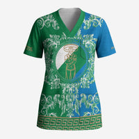 Personalized Italy Abruzzo Scrub Top Baroque Motif