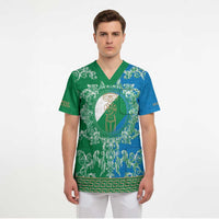 Personalized Italy Abruzzo Scrub Top Baroque Motif