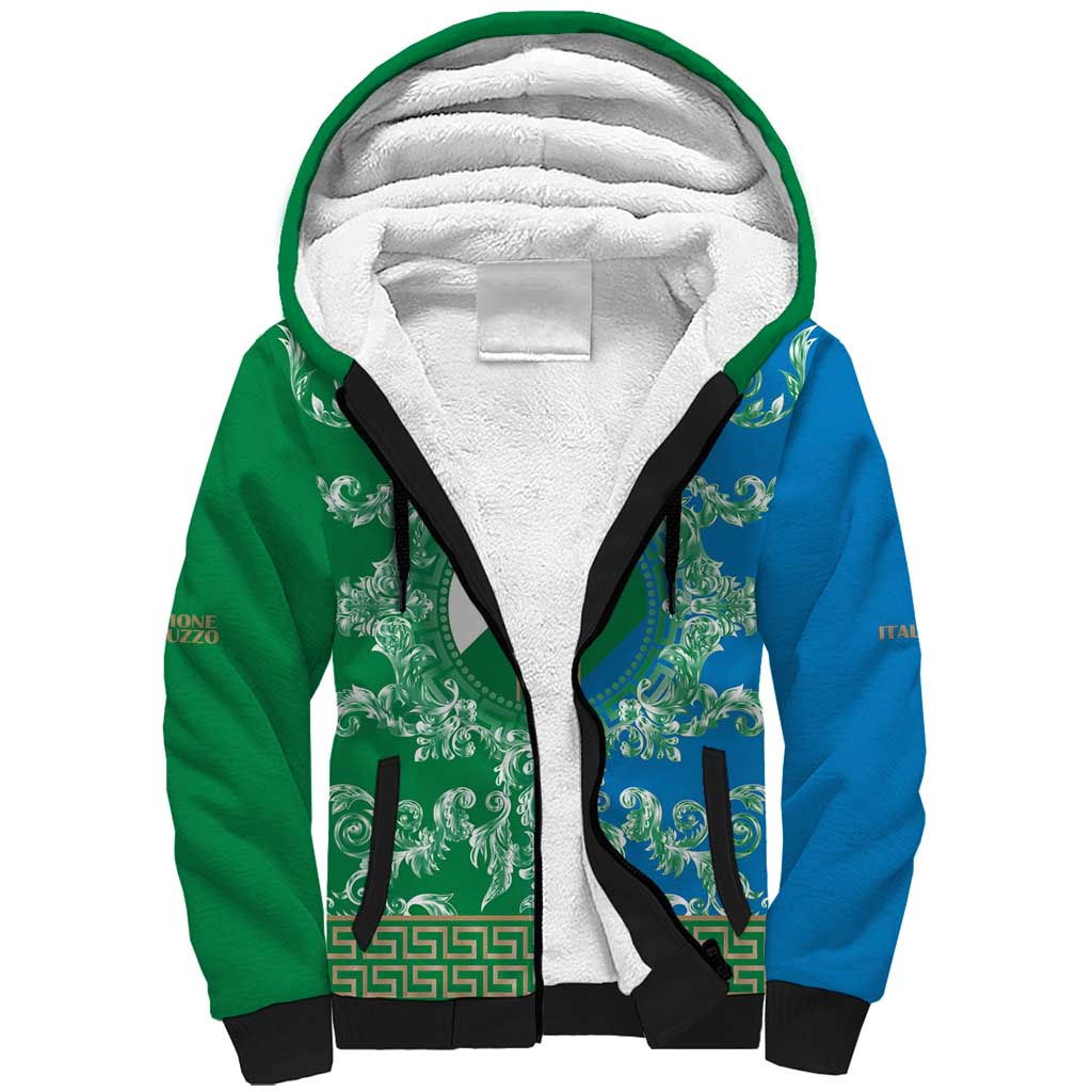 Personalized Italy Abruzzo Sherpa Hoodie Baroque Motif
