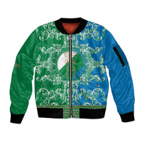 Personalized Italy Abruzzo Sleeve Zip Bomber Jacket Baroque Motif