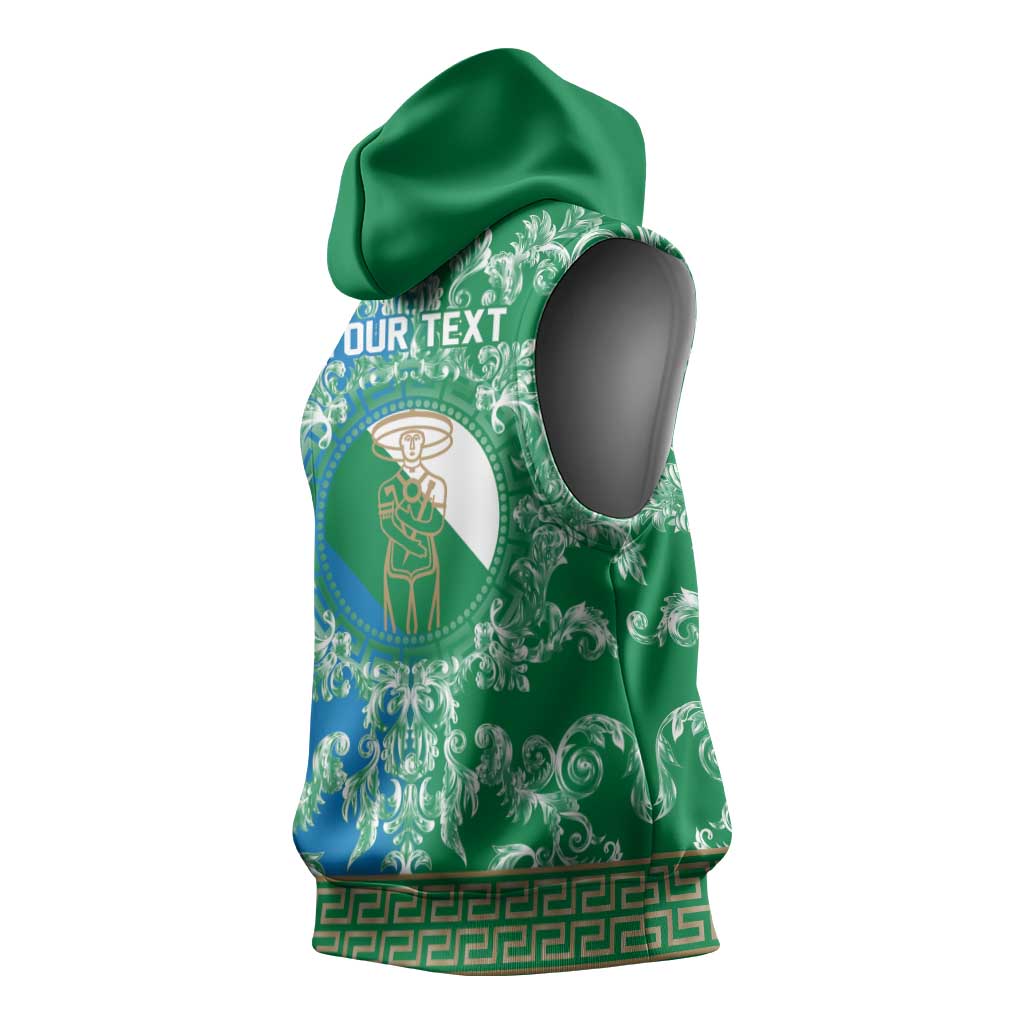 Personalized Italy Abruzzo Sleeveless Hoodie Baroque Motif