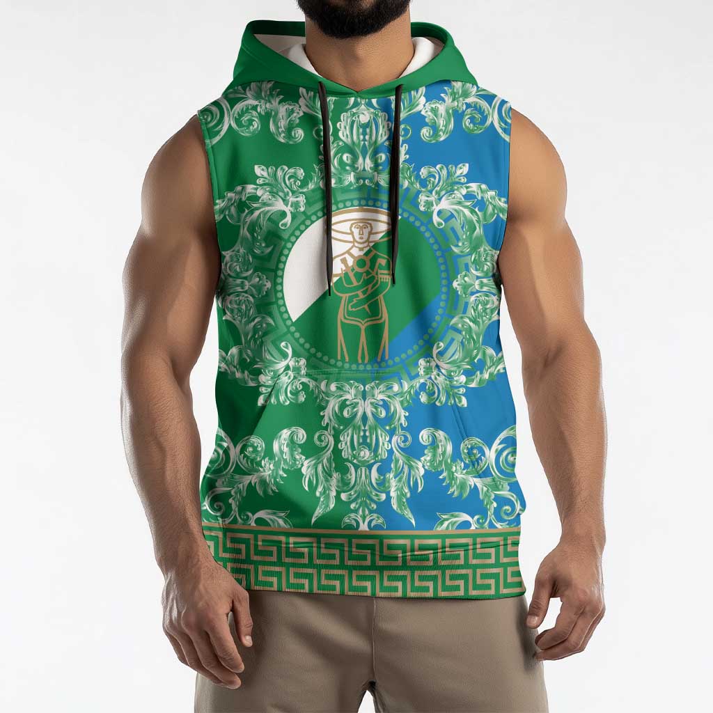 Personalized Italy Abruzzo Sleeveless Hoodie Baroque Motif