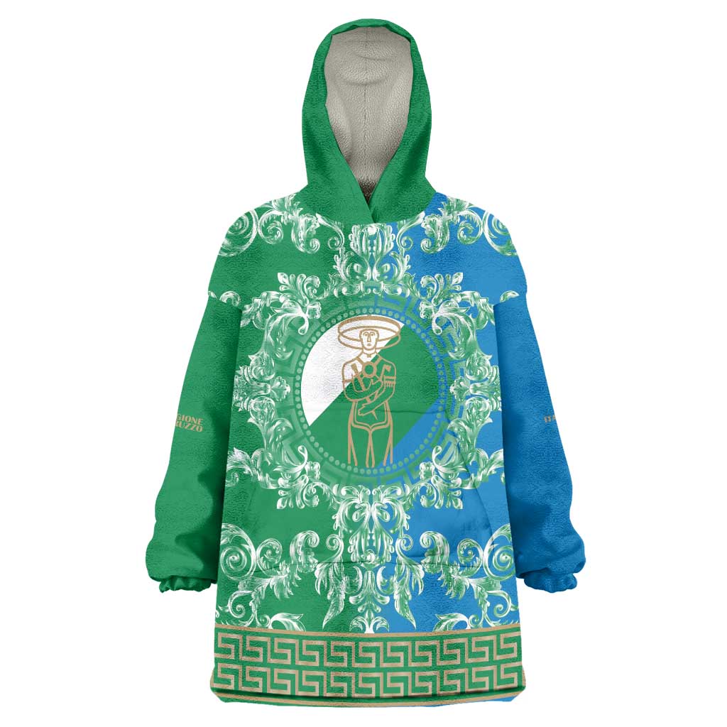 Personalized Italy Abruzzo Wearable Blanket Hoodie Baroque Motif