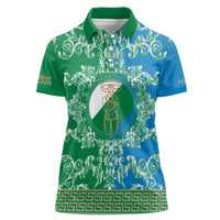 Personalized Italy Abruzzo Women Polo Shirt Baroque Motif