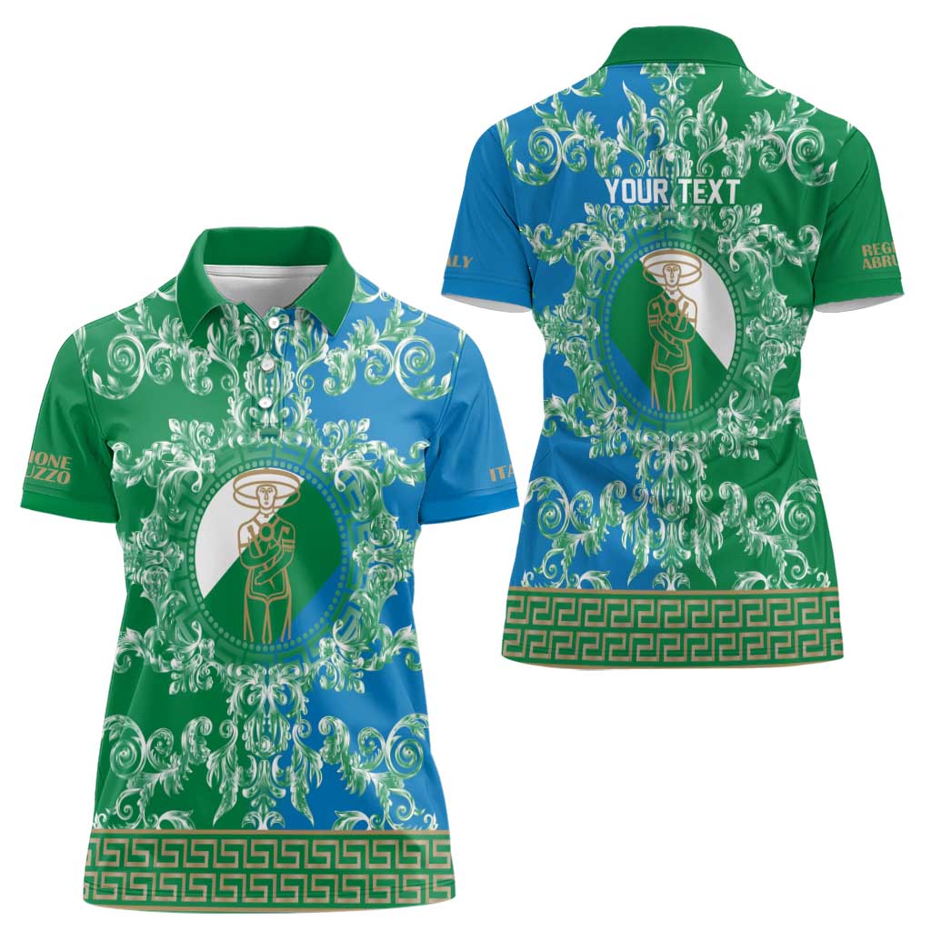 Personalized Italy Abruzzo Women Polo Shirt Baroque Motif