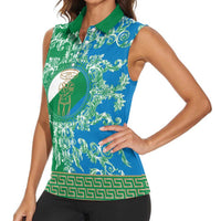 Personalized Italy Abruzzo Women Sleeveless Polo Shirt Baroque Motif