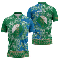 Personalized Italy Abruzzo Zipper Polo Shirt Baroque Motif