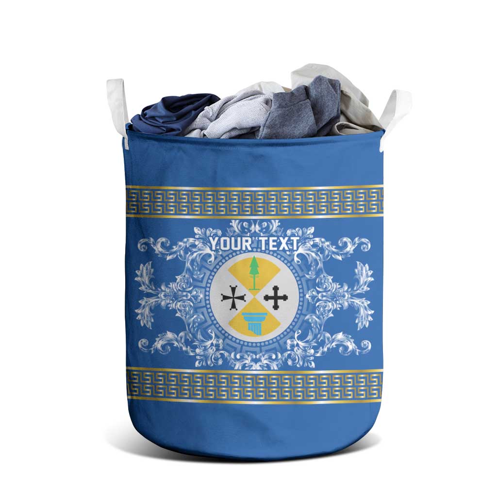 Personalized Italy Calabria Laundry Basket Baroque Motif