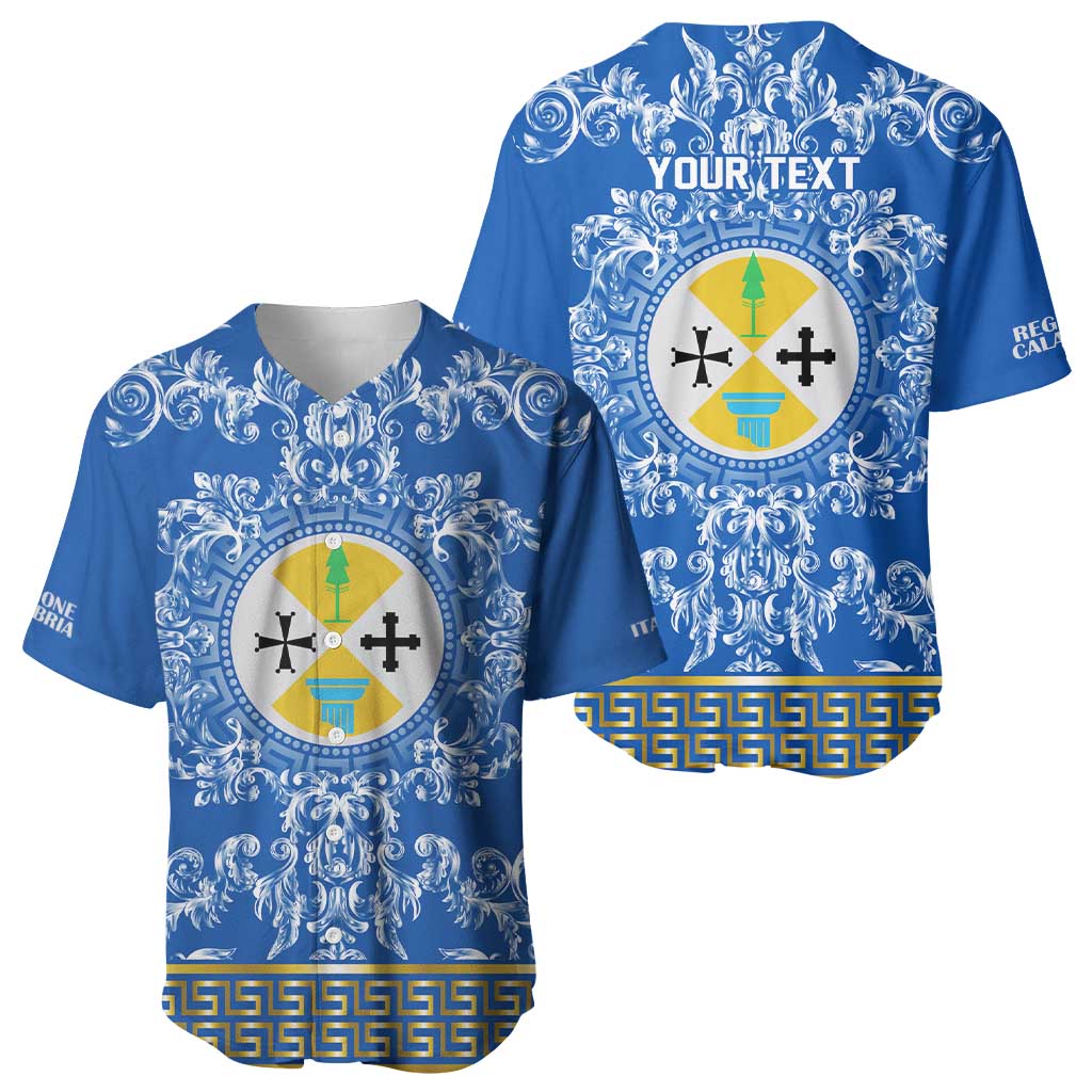 Personalized Italy Calabria Baseball Jersey Baroque Motif