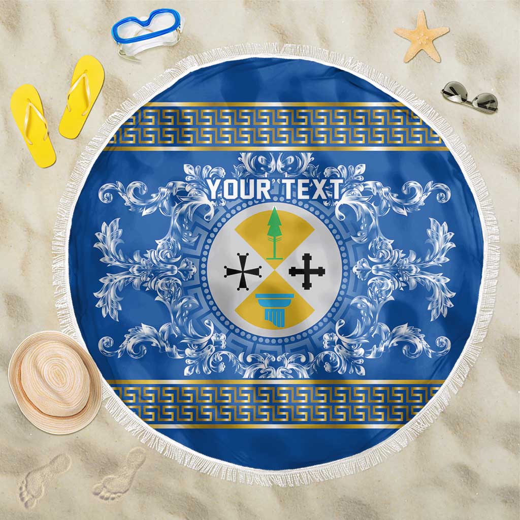 Personalized Italy Calabria Beach Blanket Baroque Motif