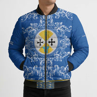 Personalized Italy Calabria Bomber Puffer Jacket Baroque Motif