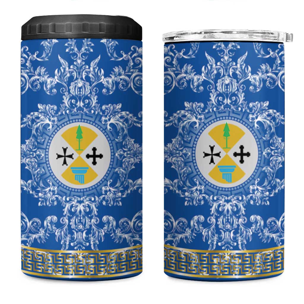 Personalized Italy Calabria 4 in 1 Can Cooler Tumbler Baroque Motif