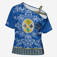 Personalized Italy Calabria Cross Shoulder Shirt Baroque Motif