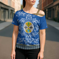Personalized Italy Calabria Cross Shoulder Shirt Baroque Motif
