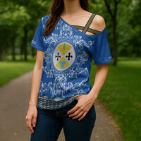 Personalized Italy Calabria Cross Shoulder Shirt Baroque Motif