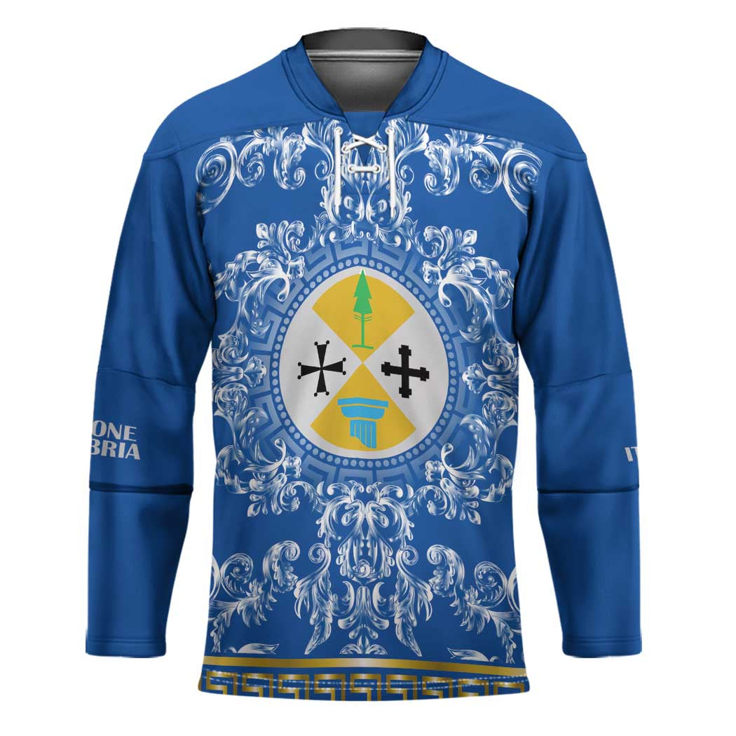 Personalized Italy Calabria Hockey Jersey Baroque Motif