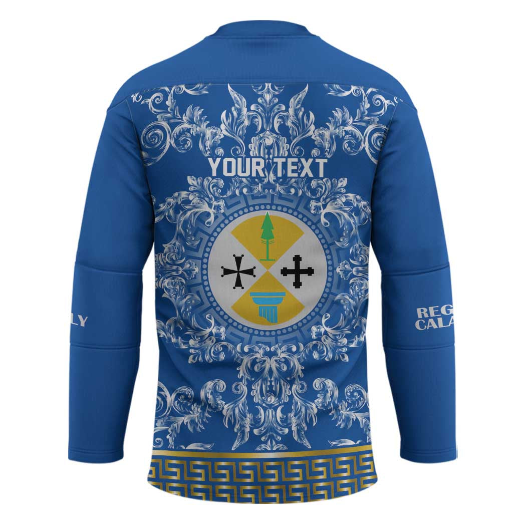 Personalized Italy Calabria Hockey Jersey Baroque Motif