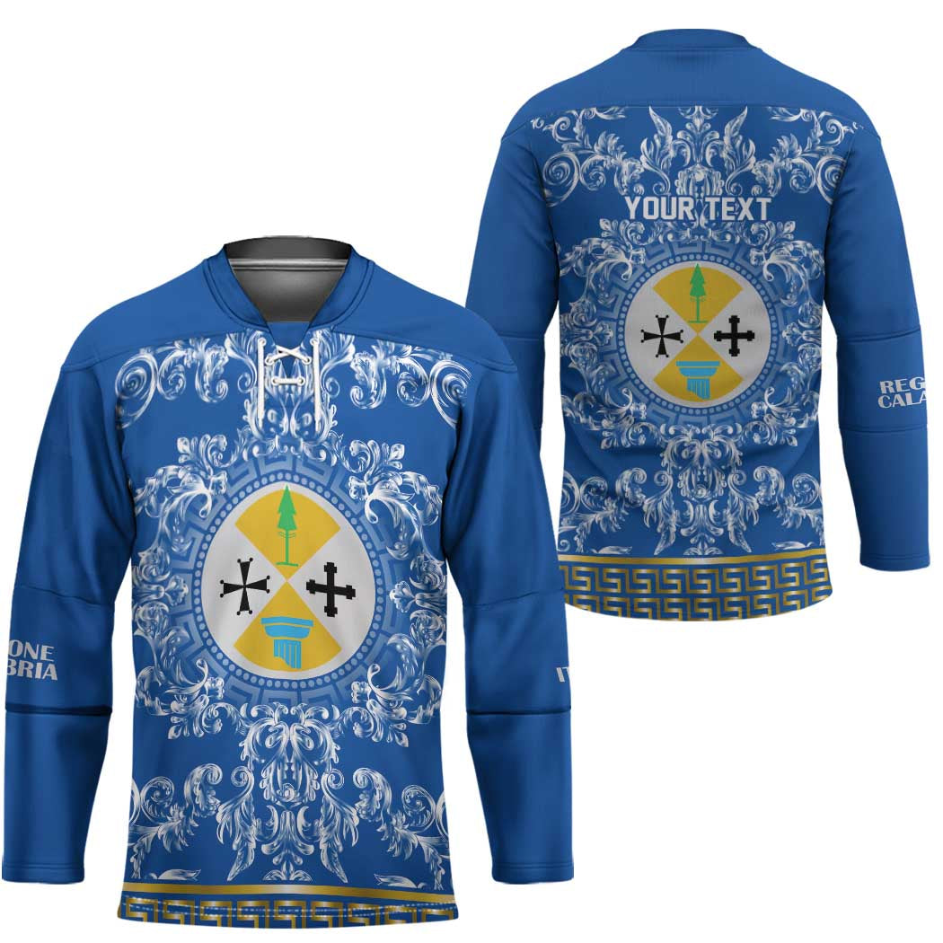 Personalized Italy Calabria Hockey Jersey Baroque Motif