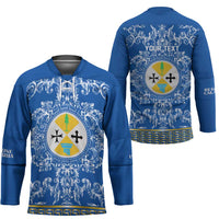 Personalized Italy Calabria Hockey Jersey Baroque Motif