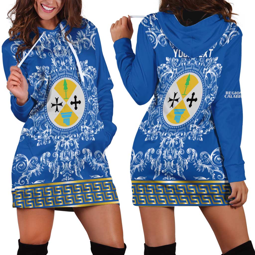 Personalized Italy Calabria Hoodie Dress Baroque Motif