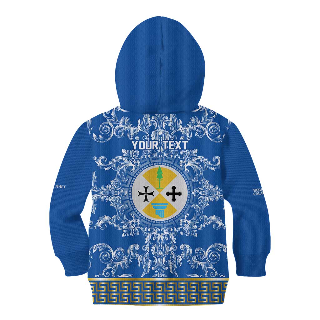 Personalized Italy Calabria Kid Hoodie Baroque Motif