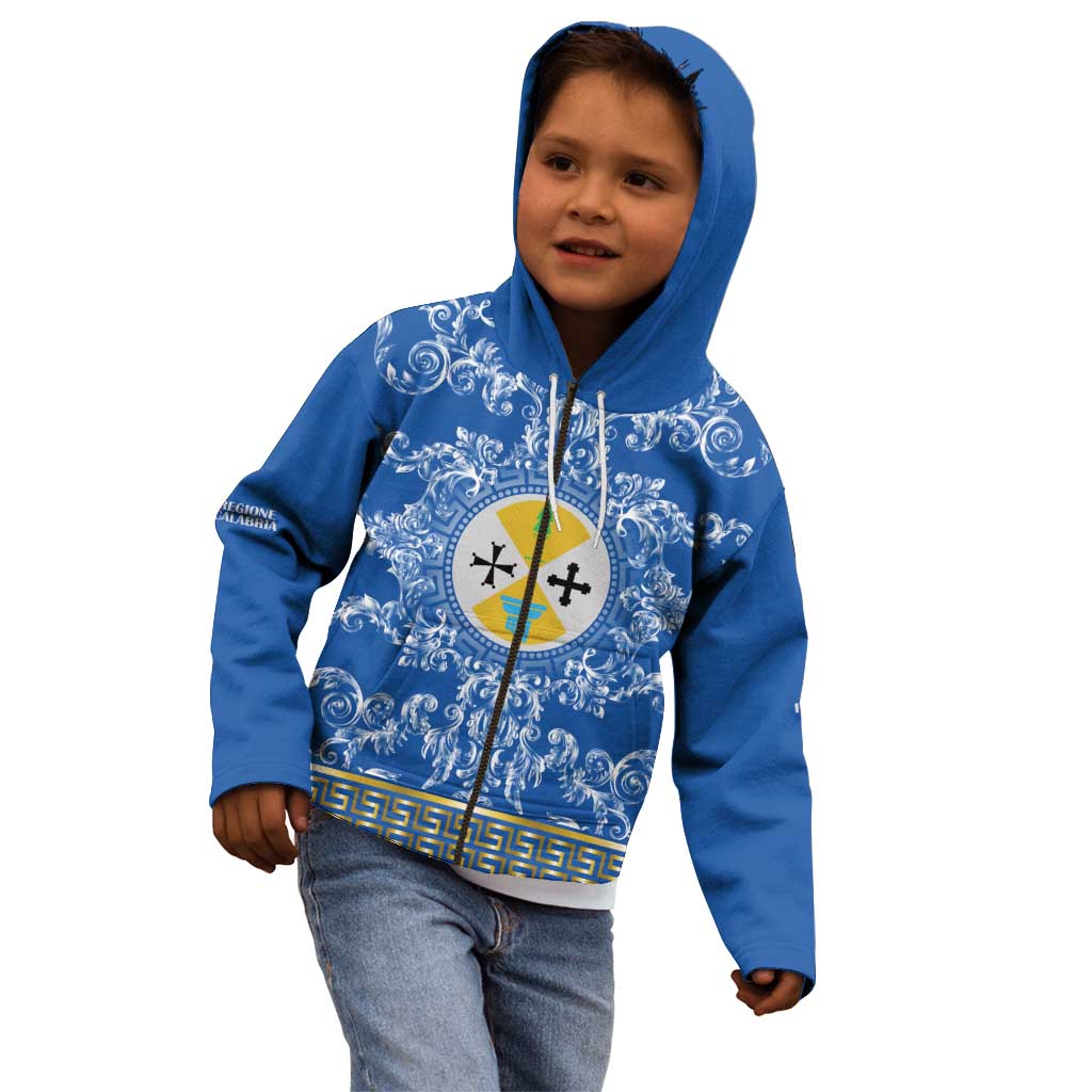 Personalized Italy Calabria Kid Hoodie Baroque Motif