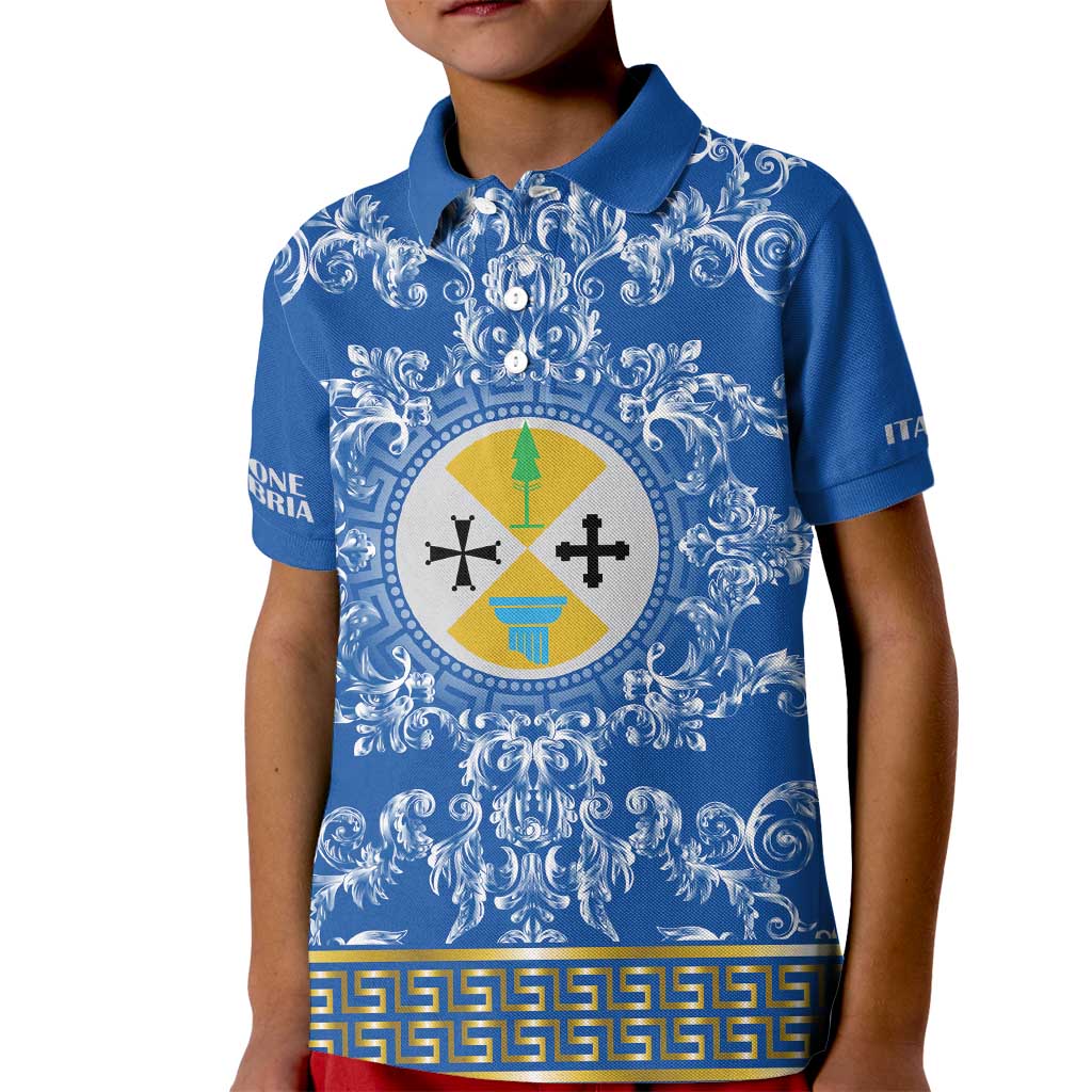 Personalized Italy Calabria Kid Polo Shirt Baroque Motif