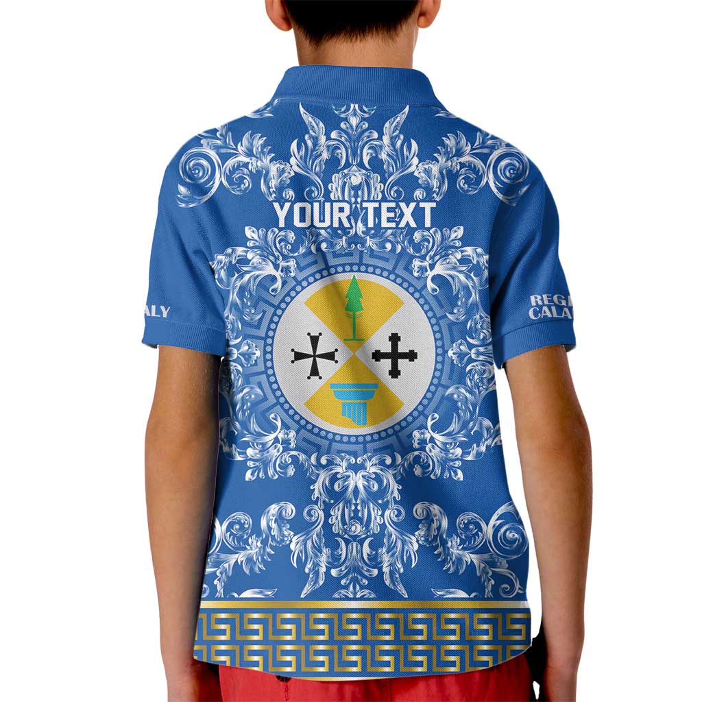 Personalized Italy Calabria Kid Polo Shirt Baroque Motif