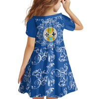 Personalized Italy Calabria Kid Short Sleeve Dress Baroque Motif