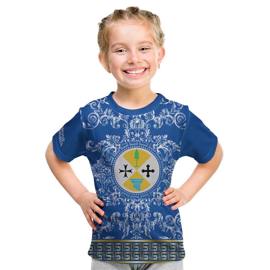 Personalized Italy Calabria Kid T Shirt Baroque Motif